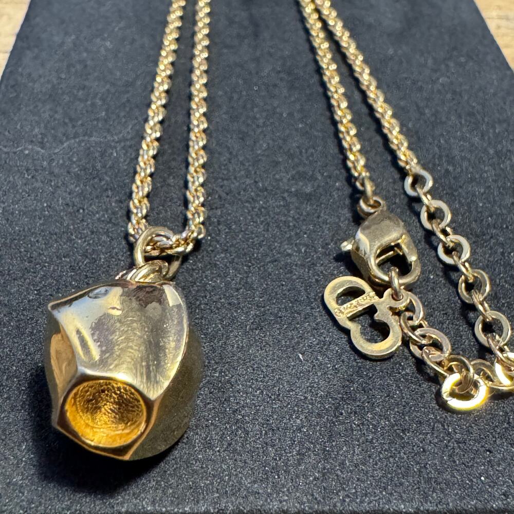Christian Dior Gold Perfume Bottle Rope Chain necklace β’ Preowned